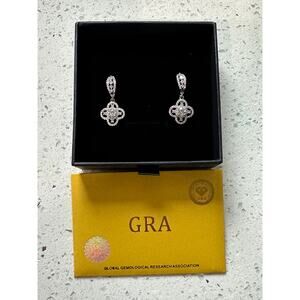 1.80Ct Natural Moissanite Drop Dangle Silver Earrings GRA Certified